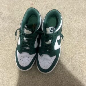 Nike Green and White Dunks